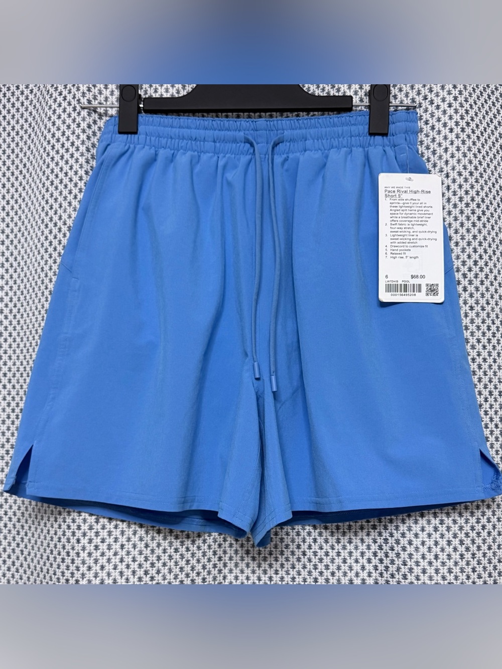 LULULEMON Pace Rival High Rise Shorts Blue 5” length size 6